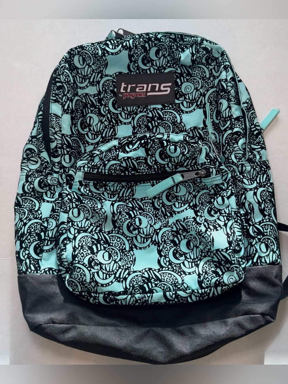 Trans by JanSport Aqua Black Abstract Print Backpack School Travel Bag